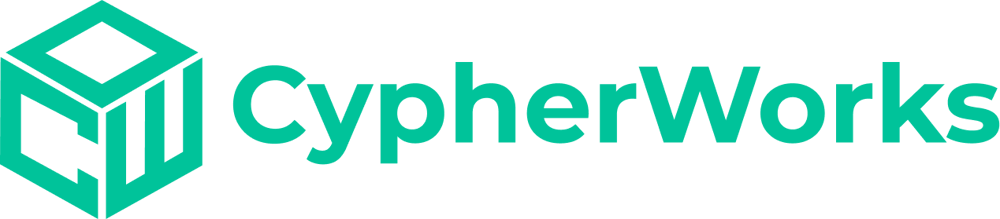 CypherWorks logo with a blue isometric cube containing "CW" to the left of "CypherWorks" text.