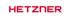 Hetzner-Logo mit rotem, serifenlosen Schriftzug in Großbuchstaben, deutsches Rechenzentrums- und Webhosting-Unternehmen.