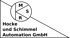 Firmenlogo: Grünes und weißes Dreieck mit einem Kreis, der "M", "S", "R" enthält, und Text "Hocke und Schimmel Automation GmbH".