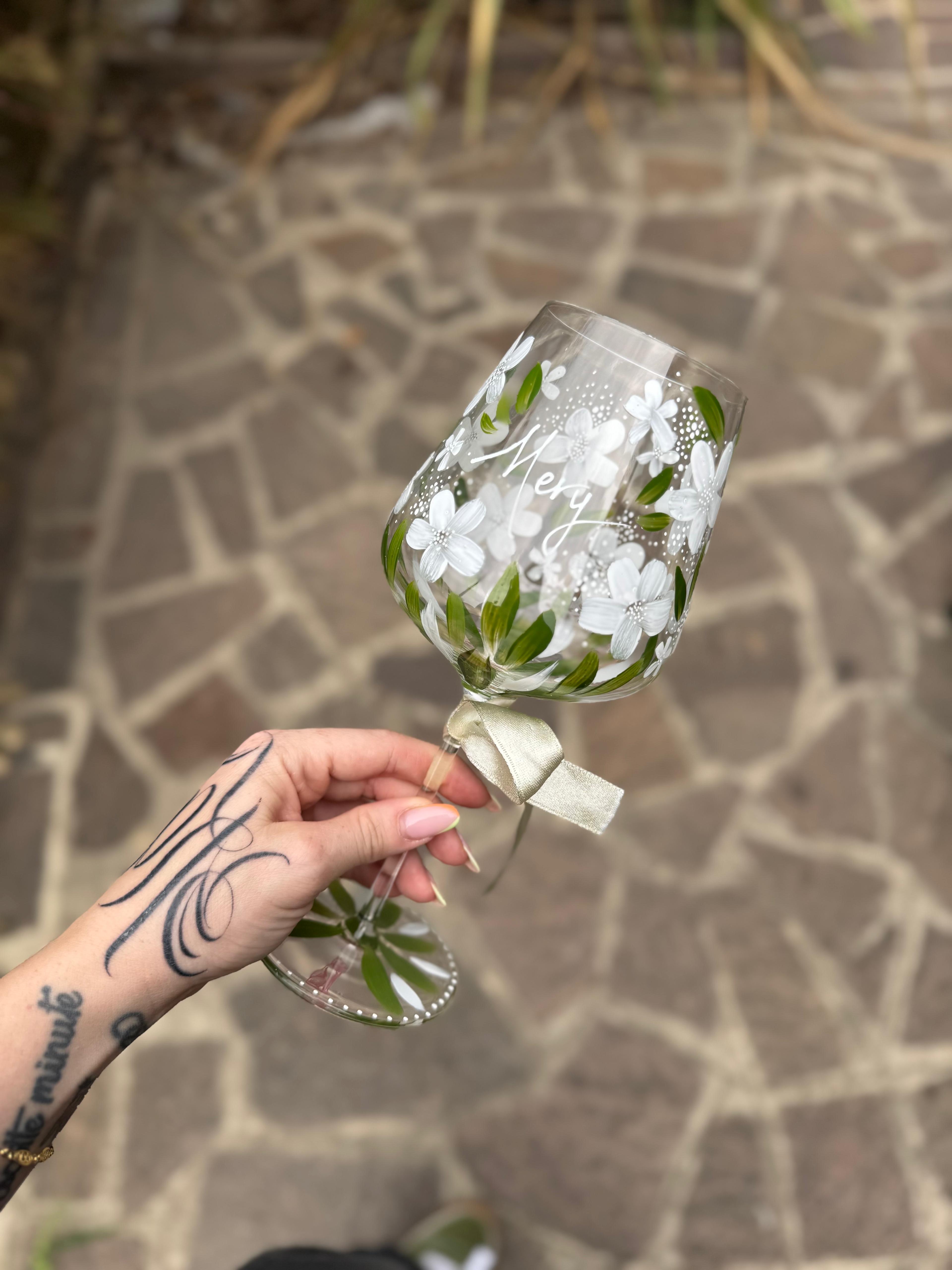 Hand-painted glass detail