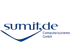 sumit.de Computersysteme GmbH Logo mit blauem Text und einem blauen Haken darunter.