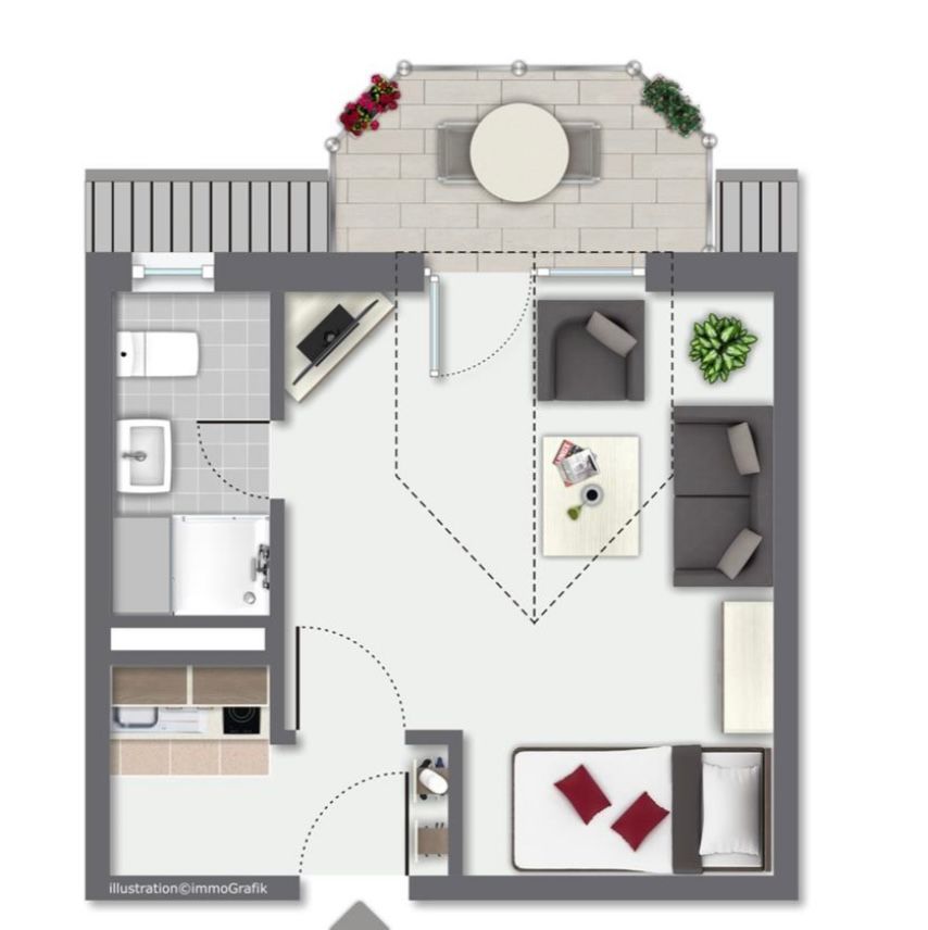 Grundriss einer Beispielwohnung, Projekt Hasenleiser Heidelberg