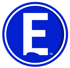 Blue circle with a white capital letter E and a small "TM" trademark symbol.