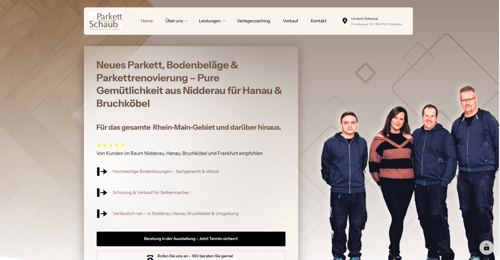 Webdesign-Referenz: Parkett Schaub – Website für Parkettleger