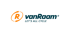 Van Raam Logo mit dem Slogan Let's all cycle und einem orangefarbenen R in einem Kreis auf schwarzem Hintergrund.