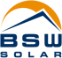 Logo von BSW Solar mit orangefarbenem Halbkreis, dunkelblauem Berg und dem Text "BSW SOLAR".