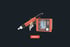 Rotes und schwarzes Pulverbeschichtungsgerät mit digitalem Display und Steuerungsbox, Text: Master A.