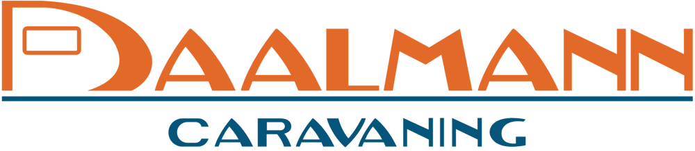 Orangefarbenes Logo mit dem Text "DAALMANN CARAVANING" in Großbuchstaben, unterstrichen von einer blauen Linie.