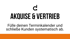 Schwarzes "d" über dem Text "AKQUISE & VERTRIEB" und "Fülle deinen Terminkalender und schließe Kunden systematisch ab."