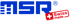 Blaues "MSR"-Logo mit registriertem Warenzeichen und rotem "Swiss made"-Stempel mit weißem Schweizer Kreuz.