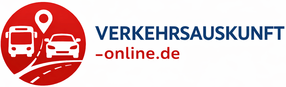 Logo von Verkehrsauskunft-online.de mit Symbolen für Bus, Auto und Standort-Pin auf türkisfarbenem Kreis.