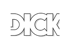 Von der Firma Schreinerei Dick: Schwarz-weißes Logo mit markantem, ineinandergreifendem Schriftzug DICK