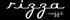 Schwarzes Logo mit weißem, kursivem Text "rizza caffè".