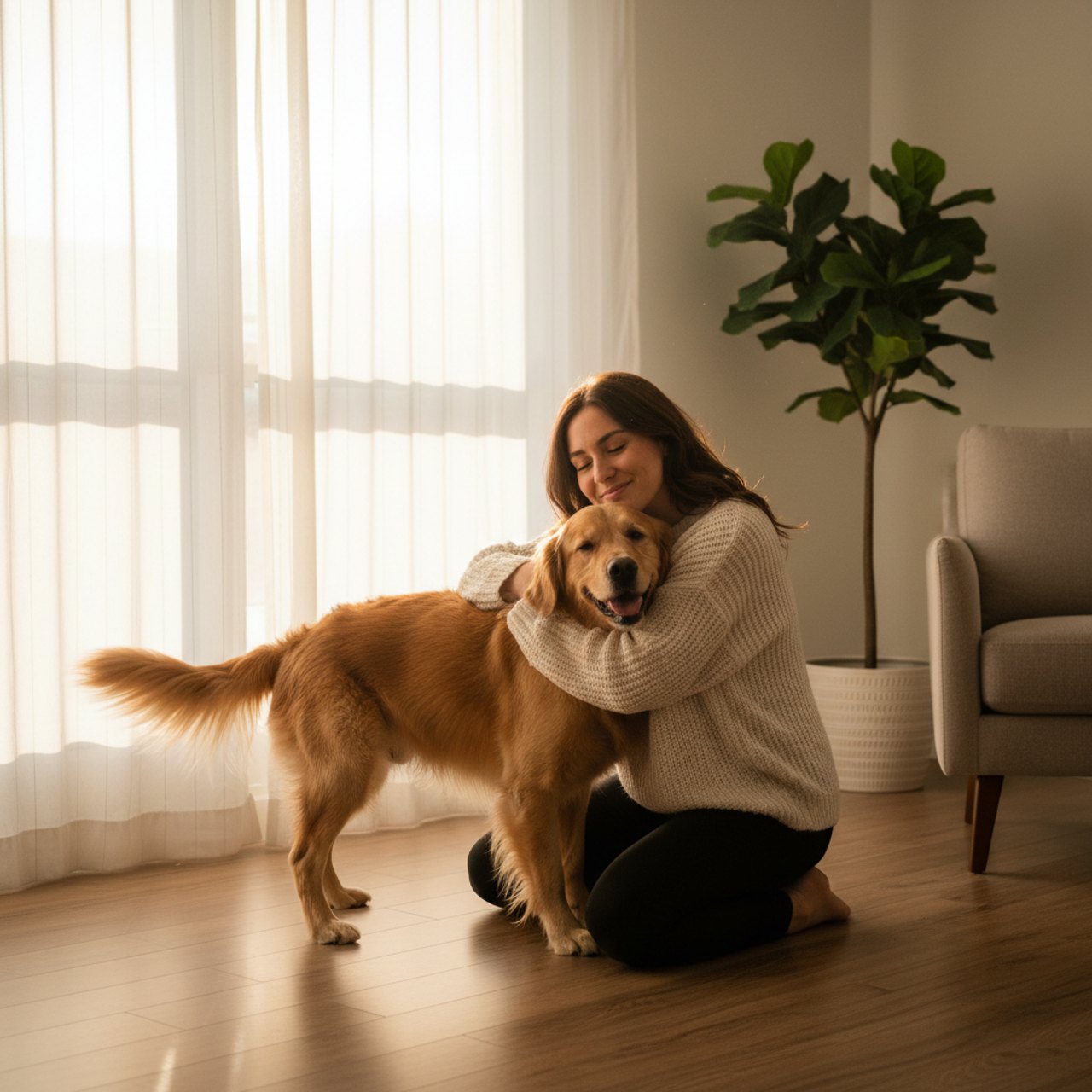 Halterin mit Hund