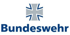Logo der Bundeswehr mit dem Eisernen Kreuz und dem Schriftzug "Bundeswehr" in Blau.