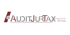 Logo der AuditJurTax Group in Grau und Rot mit einem stilisierten Globus am Anfang.