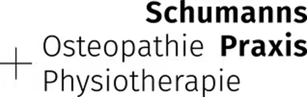 Schumanns Osteopathie Praxis Physiotherapie Logo auf grünem Hintergrund.