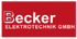Rotes Becker Elektrotechnik GmbH Logo mit weißer Schrift.