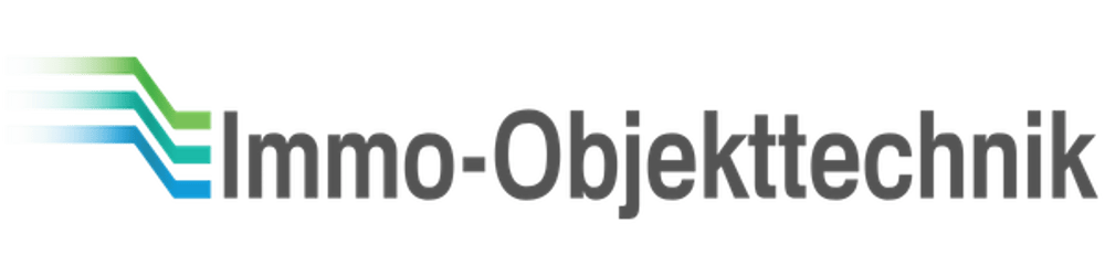 Logo Immo-Objekttechnik mit drei farbigen, horizontalen Linien, die nach rechts zeigen.
