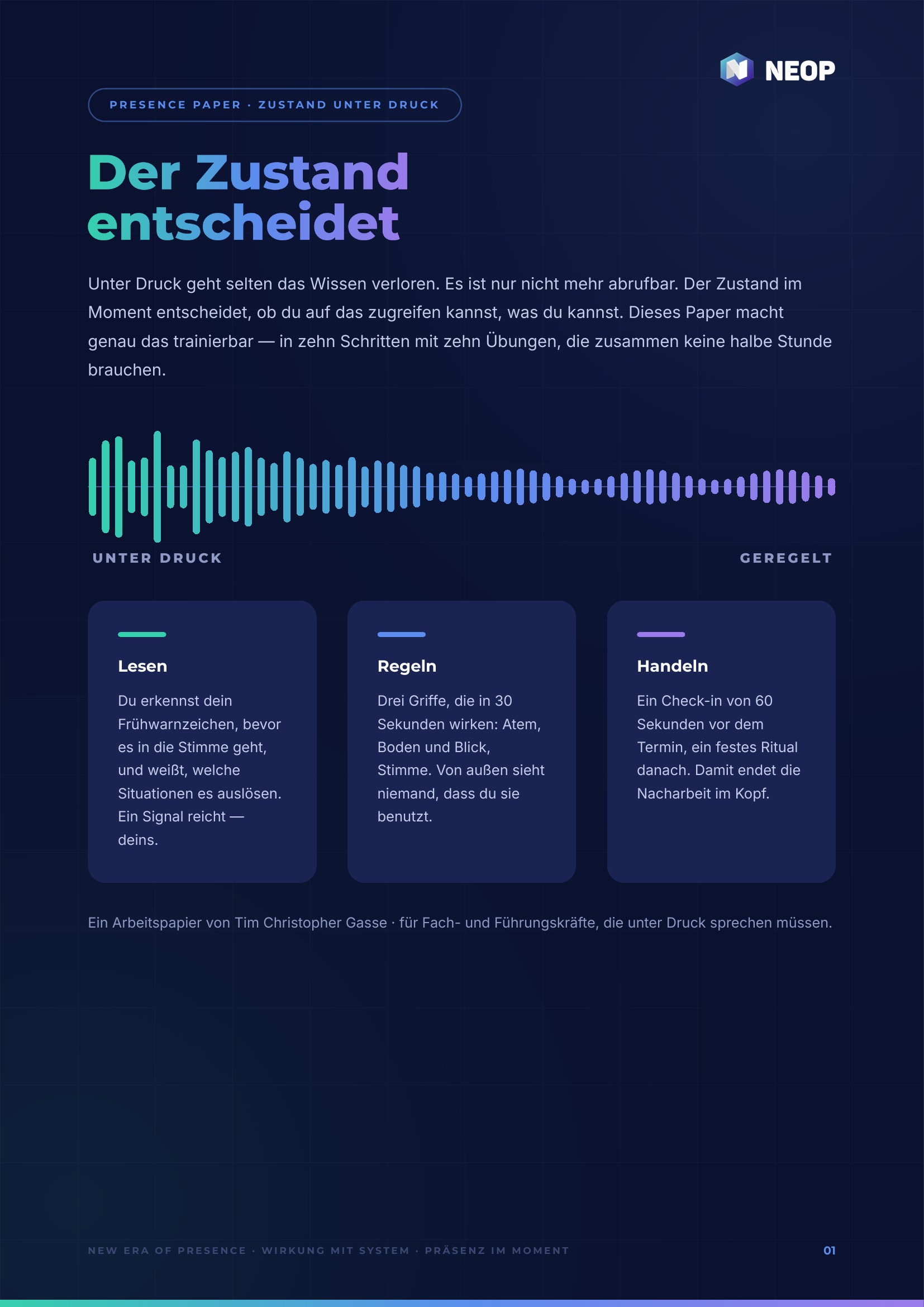 Titelseite des Presence Papers Der Zustand entscheidet