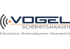 VOGEL SICHERHEITSANLAGEN Logo mit Funksymbol und Text: Einbruchschutz, Brandmeldesysteme, Kameratechnik.