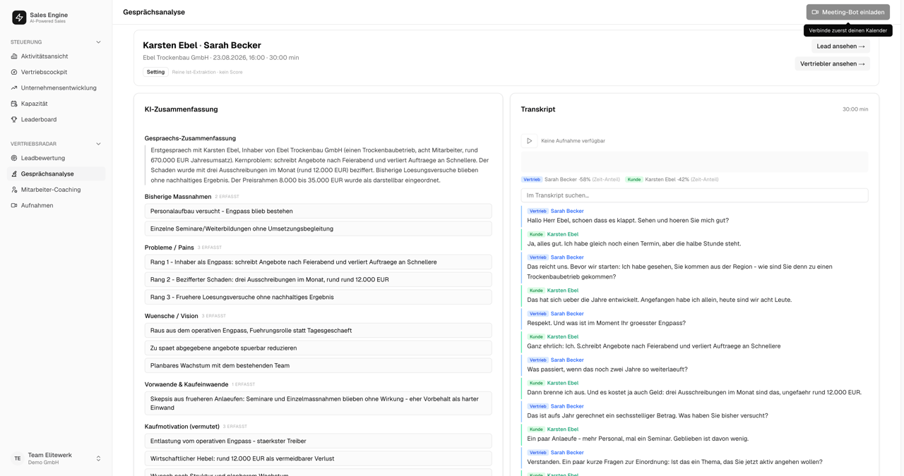 Analyse eines Setting-Calls