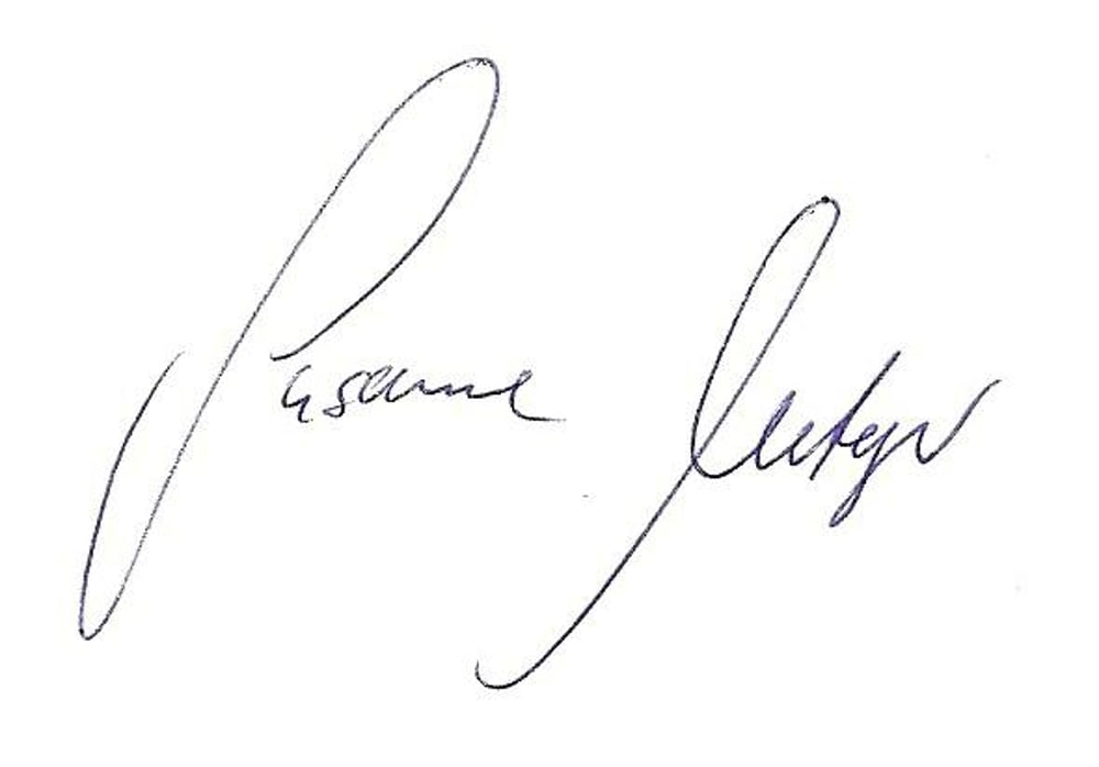Unterschrift von Susanne Metzger