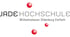 Logo der Jade Hochschule mit drei roten Kugeln und dem Text "Wilhelmshaven Oldenburg Elsfleth".
