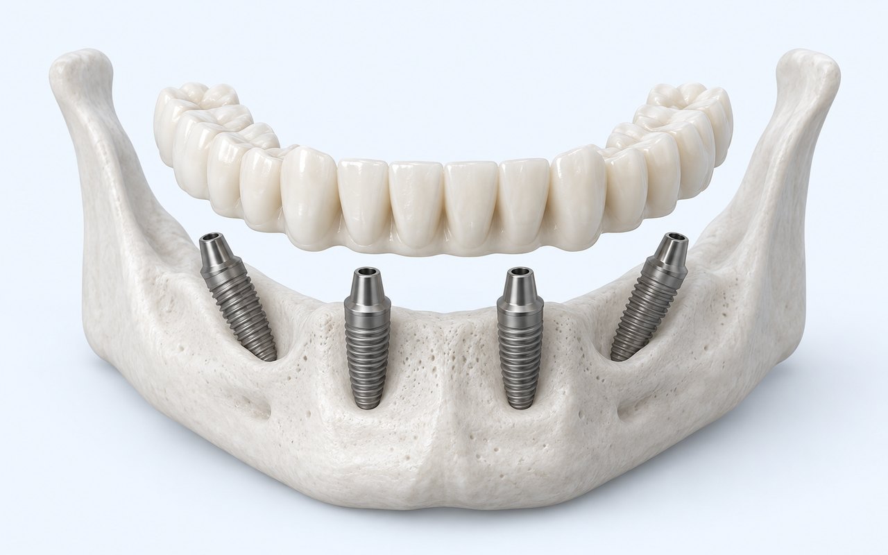 Verschraubte Brücke auf Implantaten