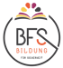 BFS Bildung für Sicherheit Logo: offenes Buch mit bunten Blättern, umgeben von einem grauen Kreis.