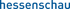 Der Text "hessenschau" in blauen Buchstaben auf grünem Hintergrund.