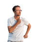 Albert Ipgefer in weißem Poloshirt und Brille blickt nach rechts.