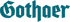 Gothaer Logo in blauer Schrift auf grünem Hintergrund.