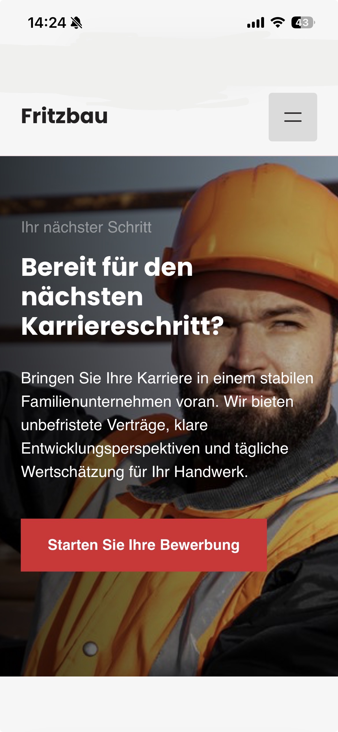 Beispiel einer fertigen Kundenwebseite auf dem Smartphone