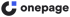Onepage Logo mit stilisiertem C und blauem Quadrat, gefolgt vom Schriftzug "onepage".