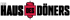 Text "DAS HAUS DES DÖNERS" with "DES" on a red background shaped like a döner kebab on a spit.