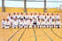 Teilnehmer eines Karate-Lehrgangs mit Keigo Shimizu Sensei als Gruppenfoto in einer Sporthalle in Leipzig