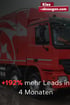 Roter LKW mit weißem Logo und Text: Kies-absaugen.com, +192% mehr Leads in 4 Monaten.