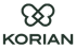Korian-Logo mit einem überlappenden Infinity-Symbol über dem Wort "KORIAN".