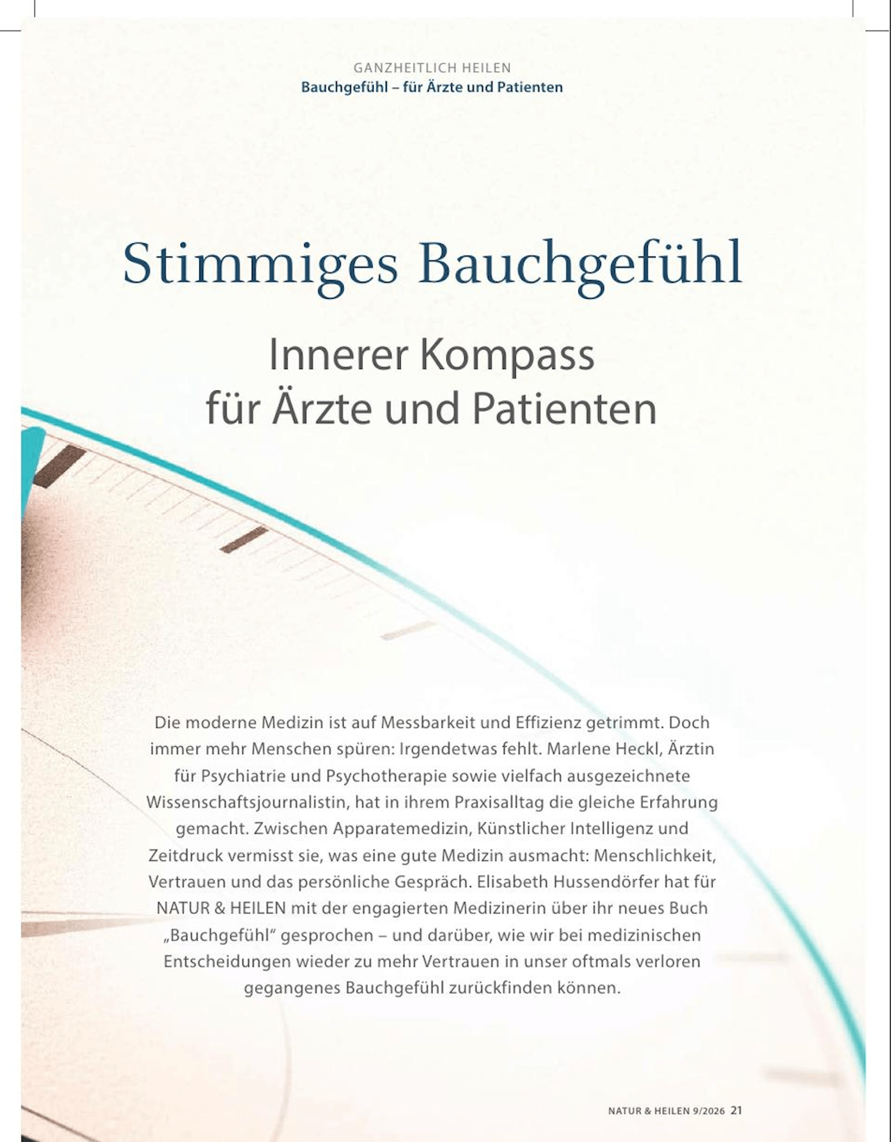 Stimmiges Bauchgefühl: Innerer Kompass für Ärzte und Patienten.