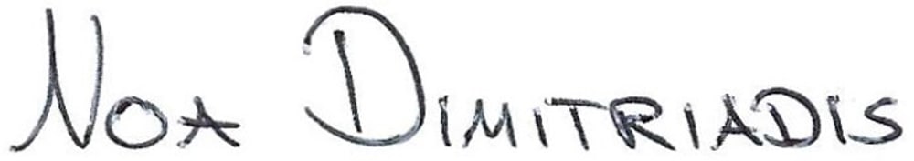 Unterschrift von Noa Dimitriadis.