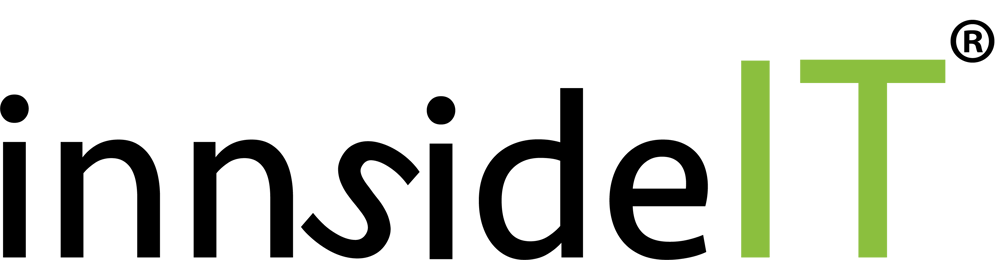 Logo mit dem Wort "innside" in Schwarz und "IT" in Hellgrün, gefolgt von einem eingetragenen Warenzeichen-Symbol.