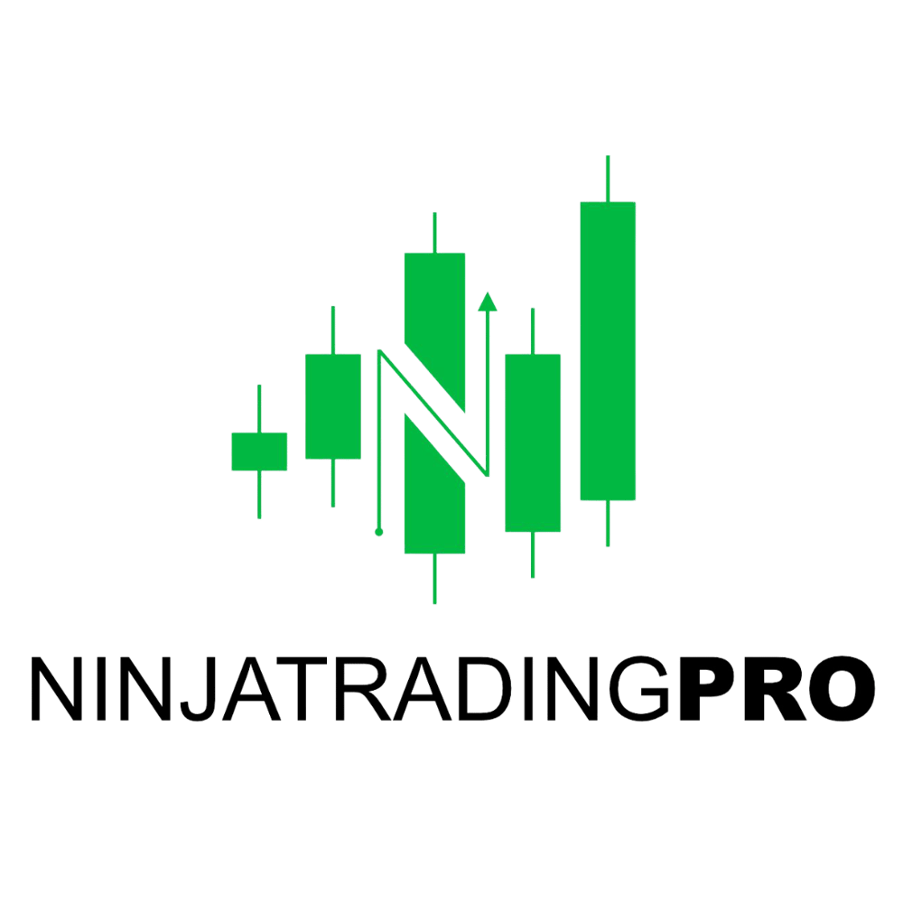 Ein Logo mit gr�ünen Kerzencharts, die ein "N" bilden, und dem Text "NINJATRADINGPRO" darunter.