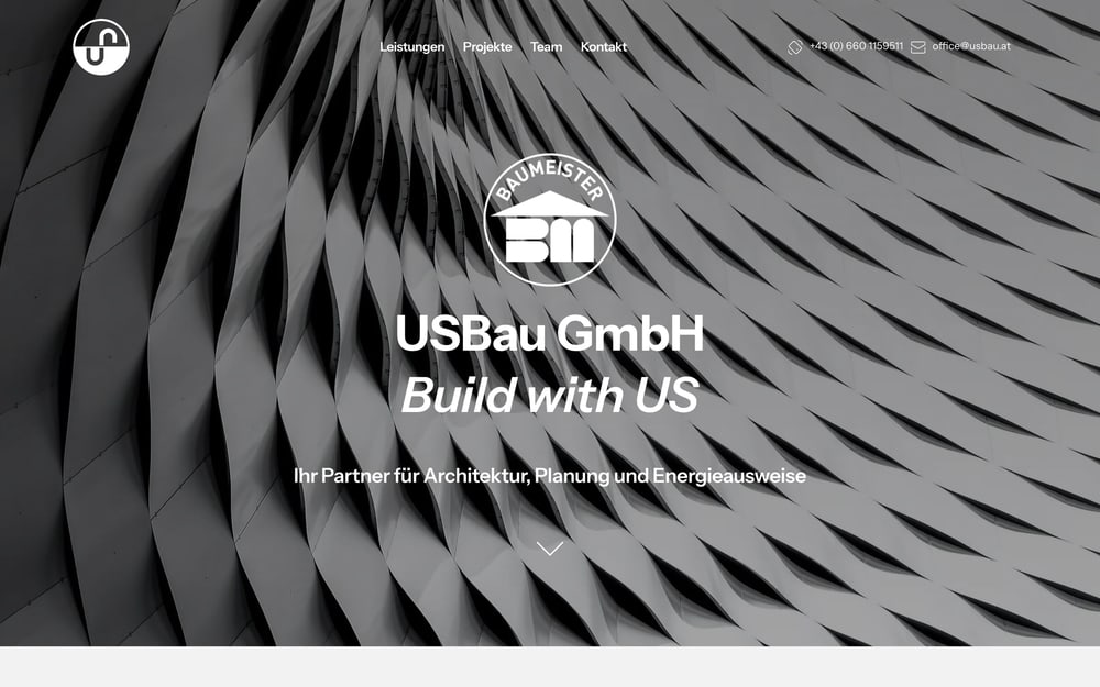 Startseite der Website von USBAU aus Neunkirchen