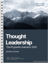 Spiral-bound "Thought Leadership" guide with mountains on the cover, by Xaver Lehmann.