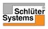 Schlüter Systems Logo mit grauem und orangefarbenem L-förmigem Rahmen.