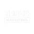 „THIS IS MARKETING“ in Weiß auf dunkelgrünem Hintergrund; „MARKETING“ in weißer Sprechblase.