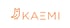 Orangefarbener Uhren-Logo-Schriftzug mit dem Wort KAEMI.