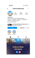Ein Smartphone zeigt das Instagram-Profil "cultureravegermany" mit Logo, Follower-Zahlen und Beitrags-Vorschauen.