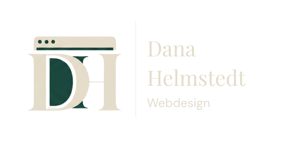 Logo von Dana Helmstedt Webdesign mit Initialen DH und einem Browsersymbol.